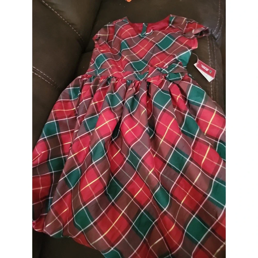 Gymboree holiday traditions plaid Christmas holiday dress size 12‎ nwt